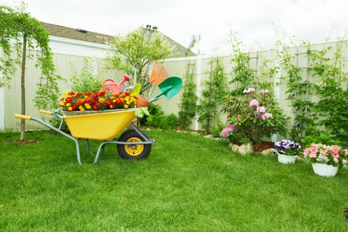 Various lawn mowing techniques for gardens