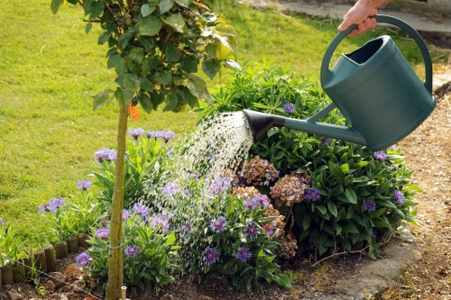 Professional gardener in Crouch End maintaining a lush garden